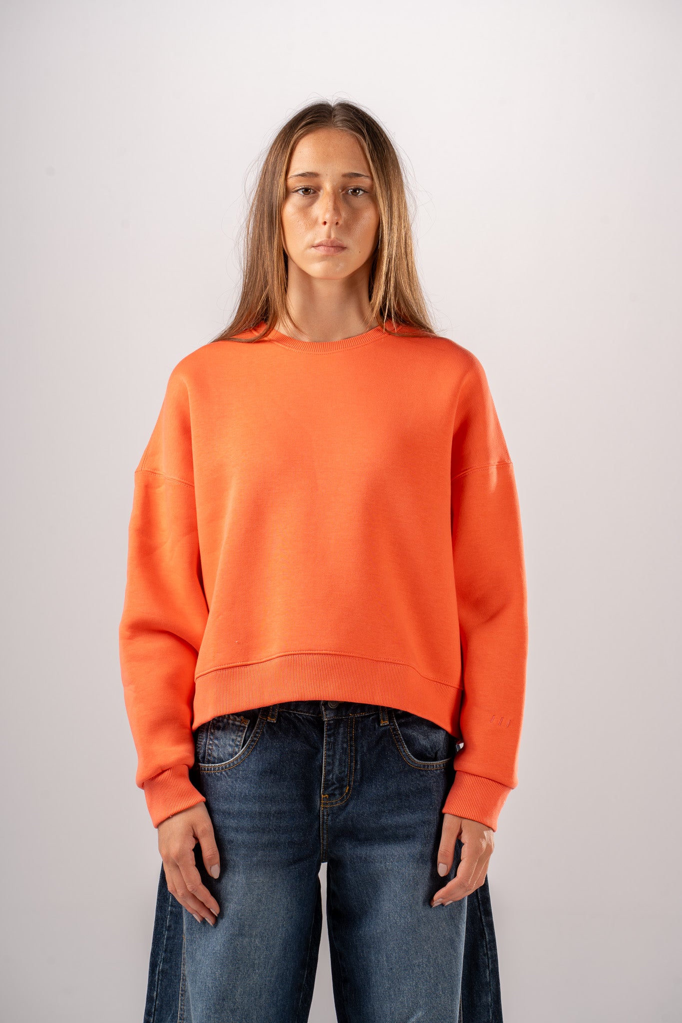 Peach Basic Crewneck Sweatshirt