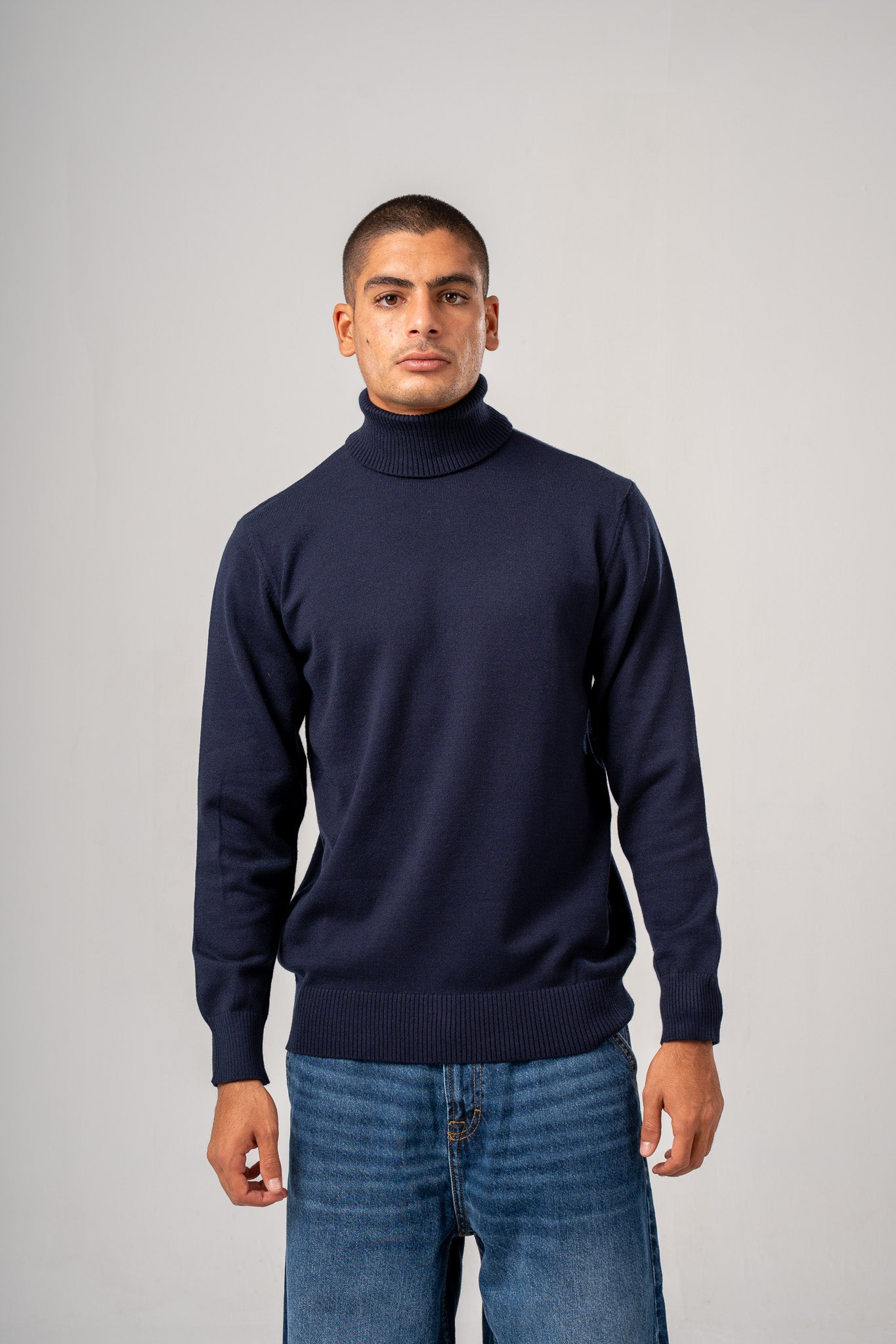 Navy Turtle Neck Pullover