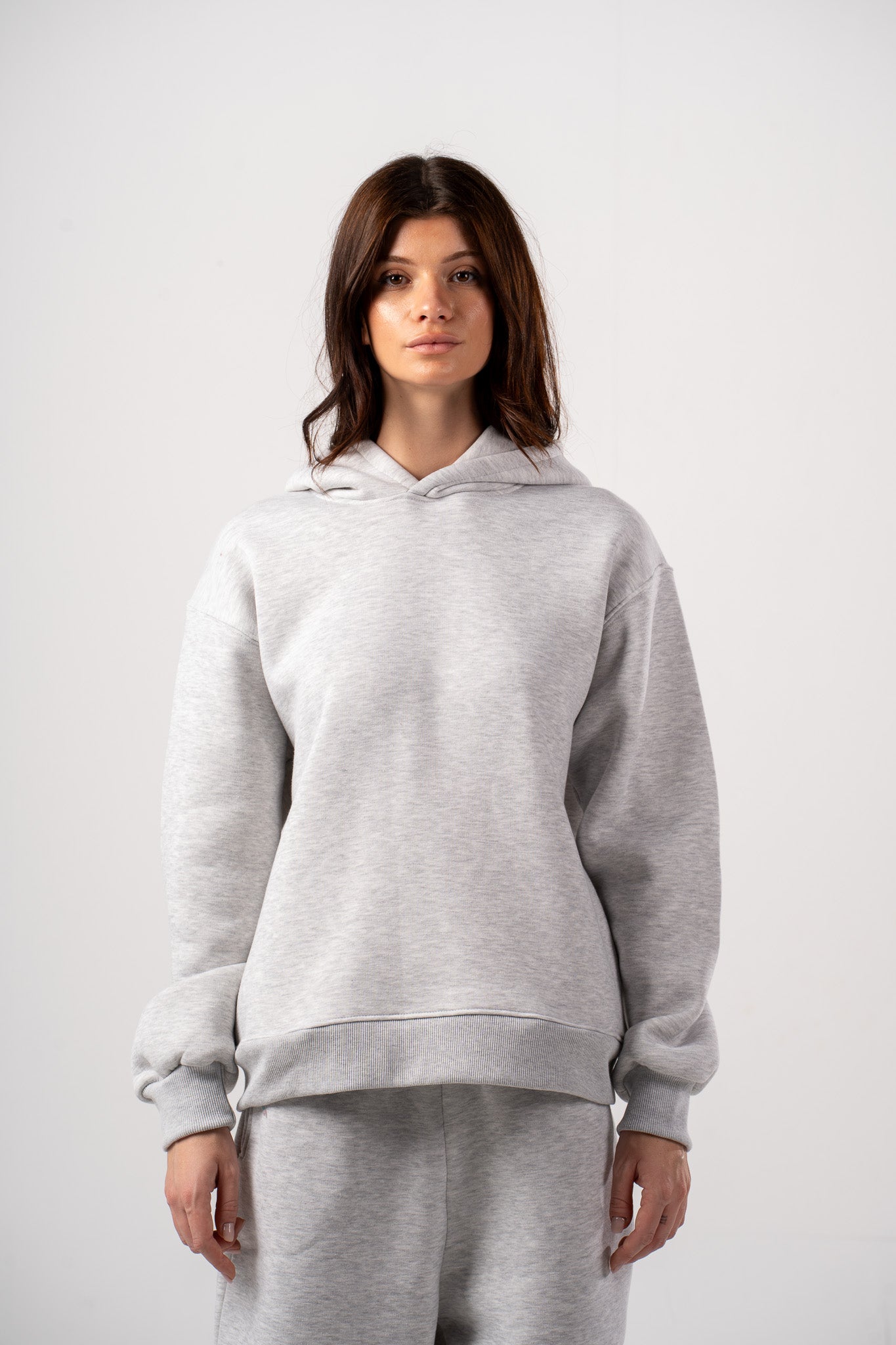 Grey Basic Hoodie With Side Pockets