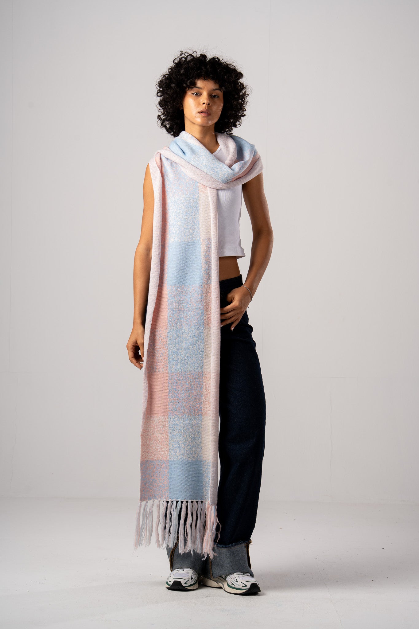 Pink Checkered Scarf