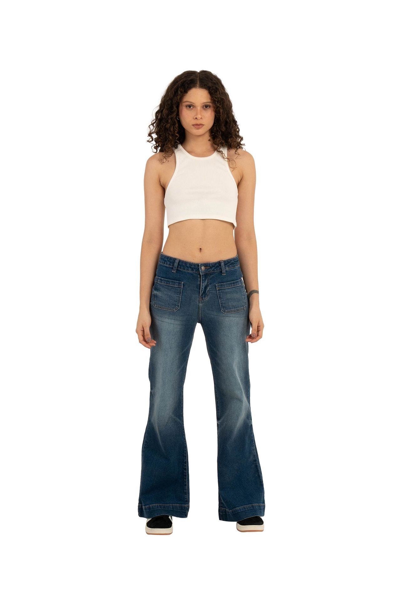 Slim flaired vintage jeans with front pockets