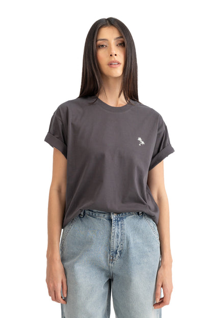 Relaxed t-shirt stone washed with print