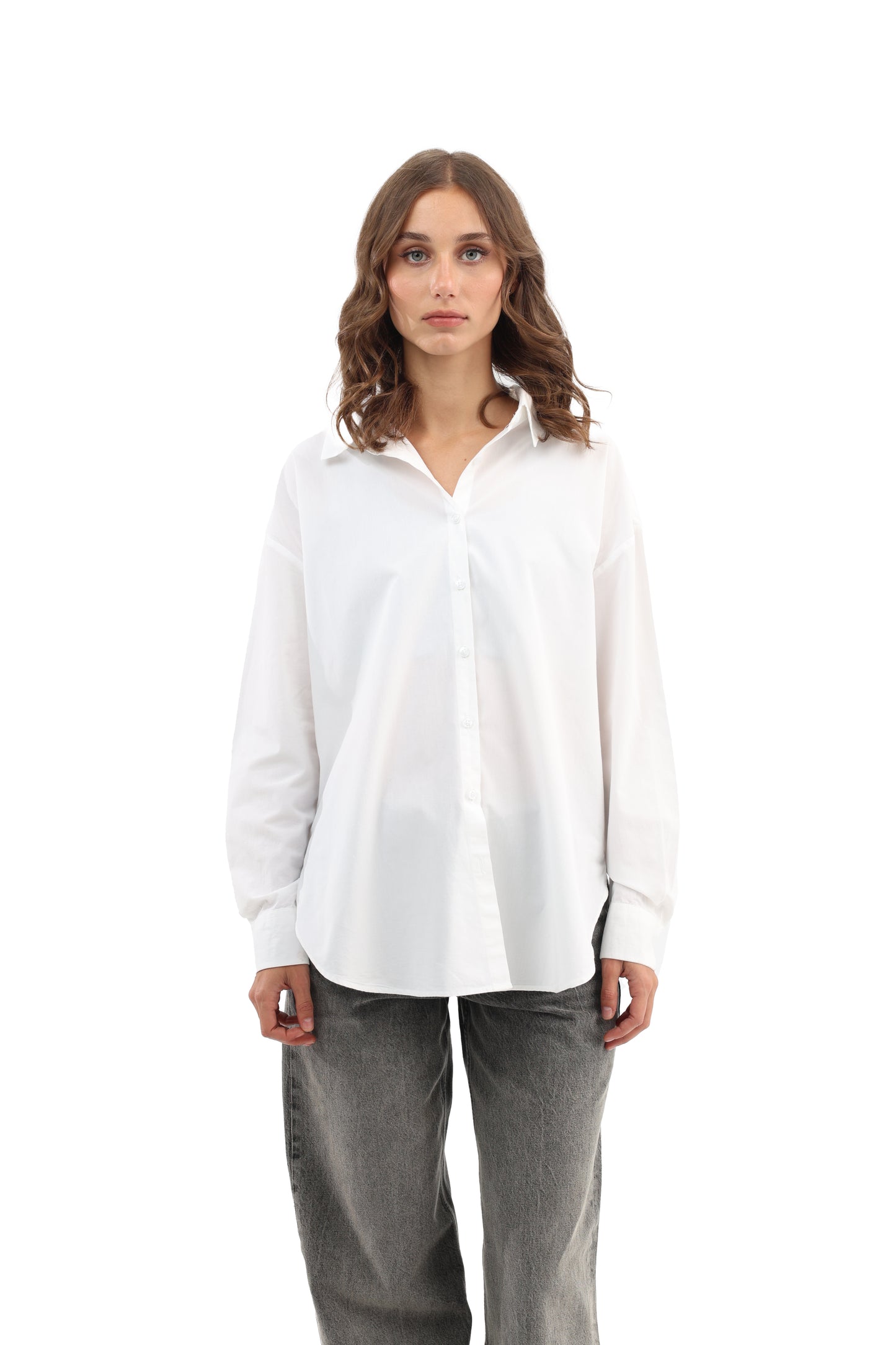 Basic oversized poplin shirt