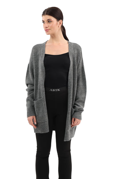 Basic oversized medium length cardigan