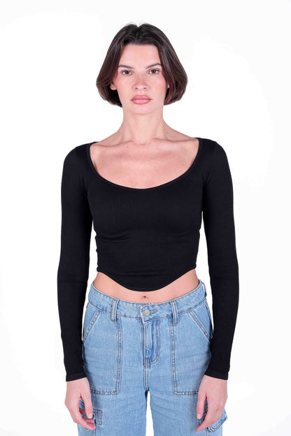 Full sleeves cropped top