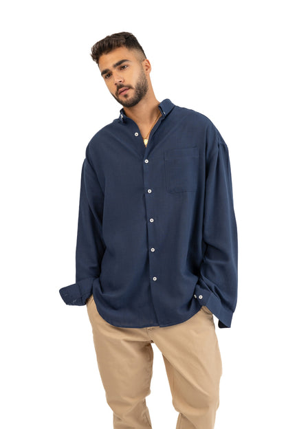 Basic linen shirt long sleeves