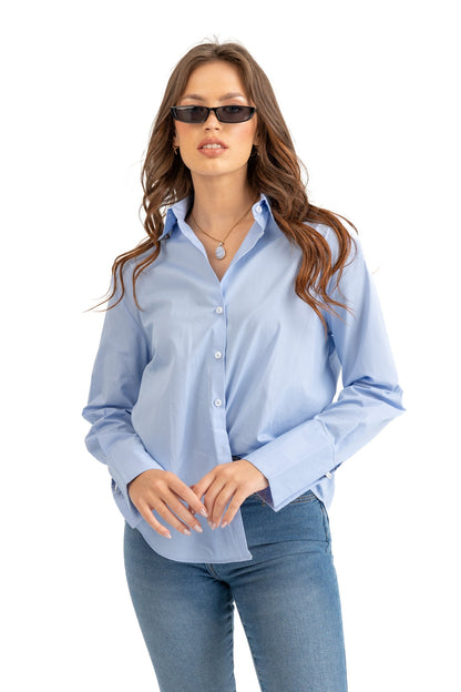 Back pleated regular plain shirt