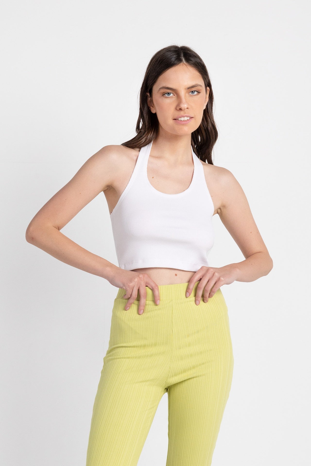 Slim halter neck top