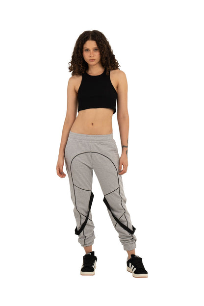 Sweatpants with strap and buckle