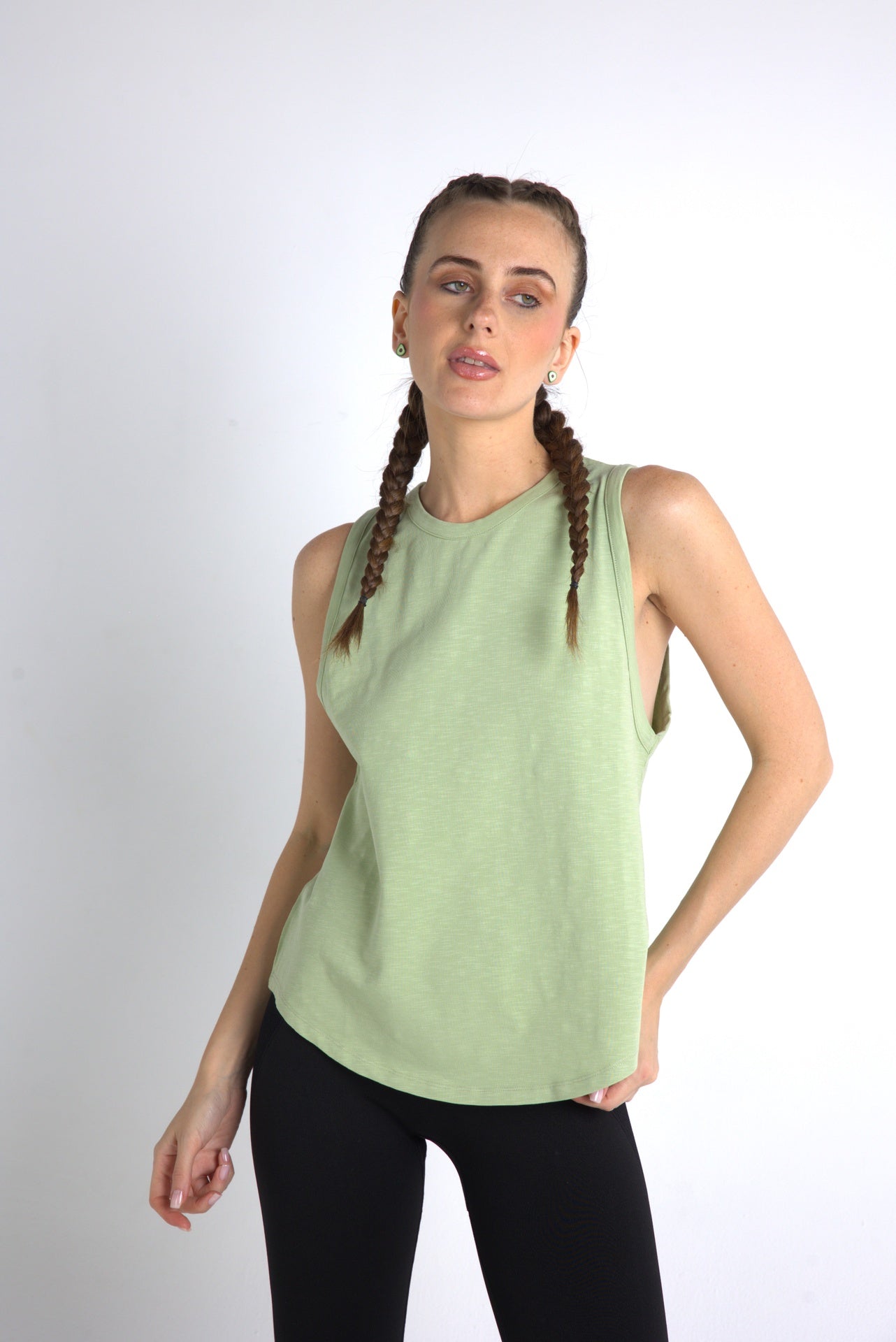 Slub racer top