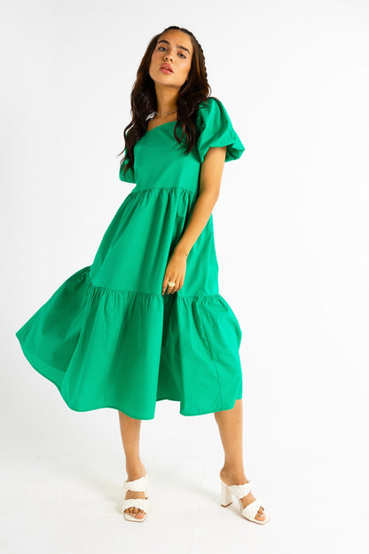 Poplin midi dress