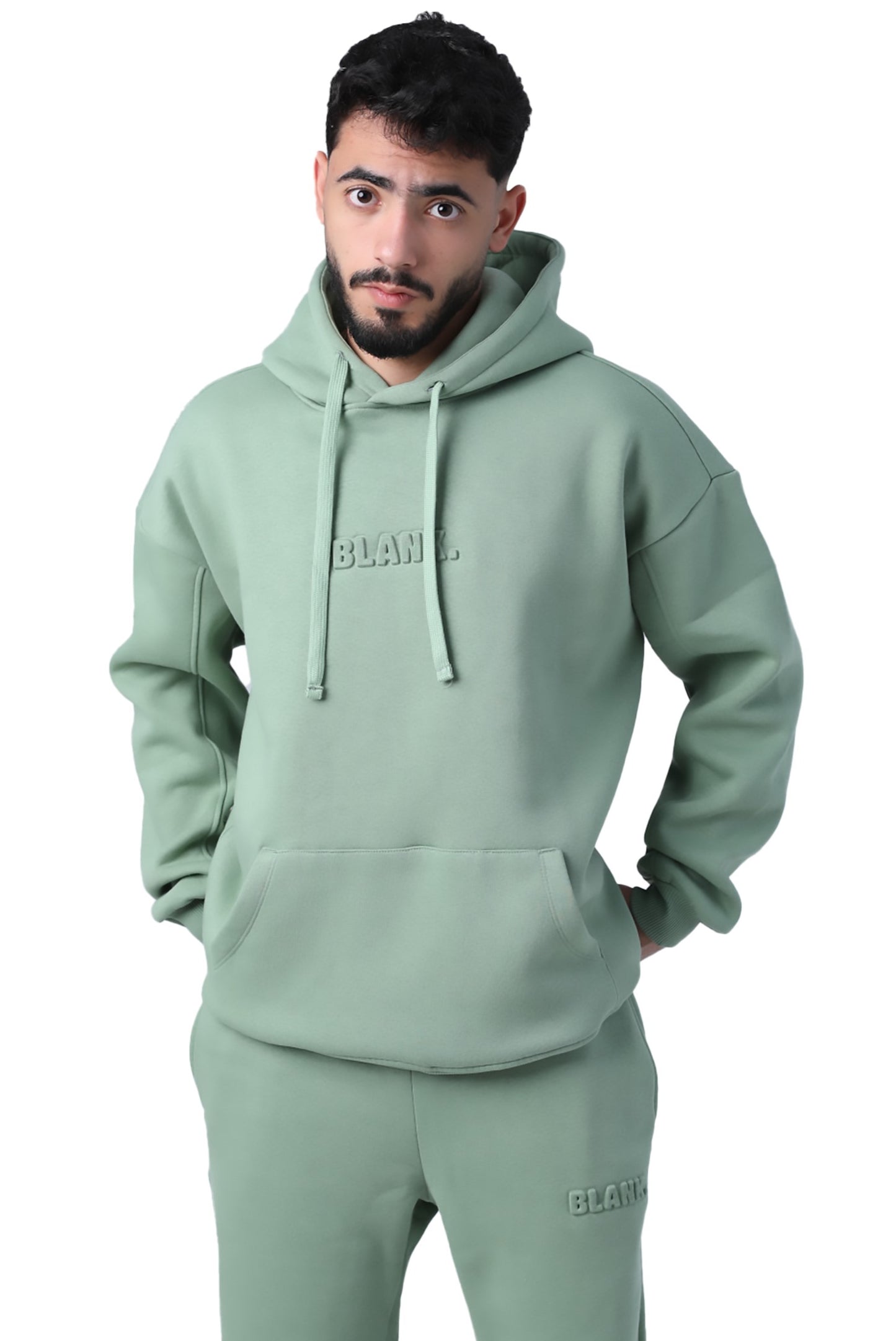 Relaxed hoodie with chest 3D print