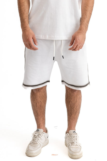 Bermuda sweat shorts with spray effect