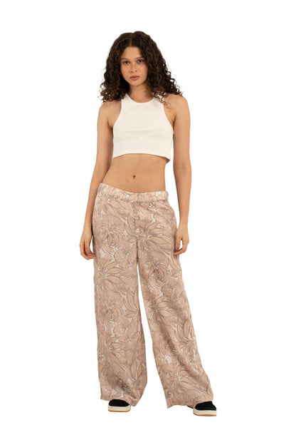 Allover printed Pants with adjustable waist