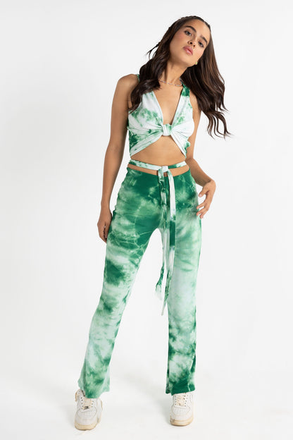 Tie die flared pant