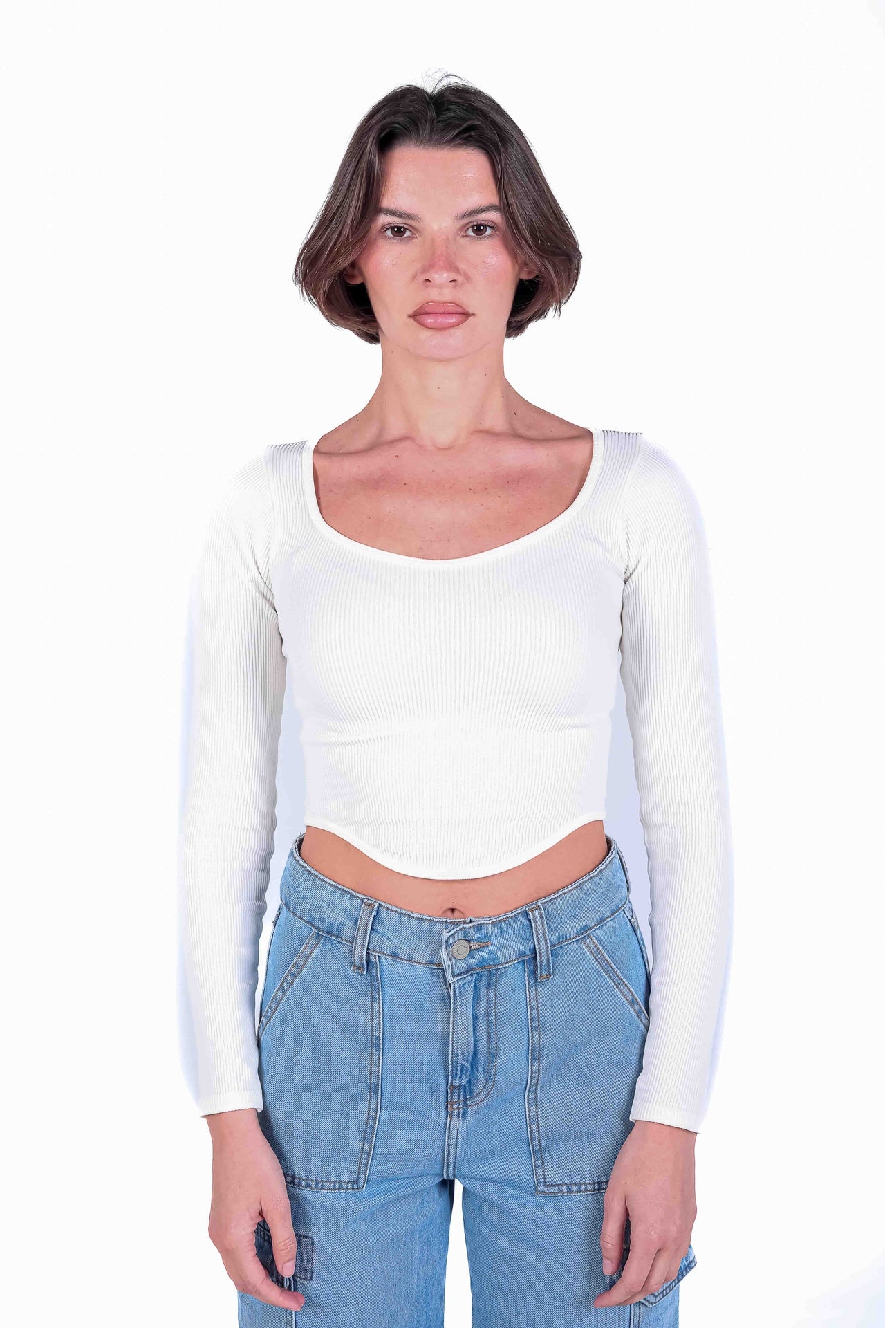 Full sleeves cropped top