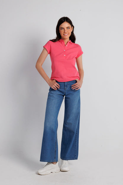 Wide leg denim jeans