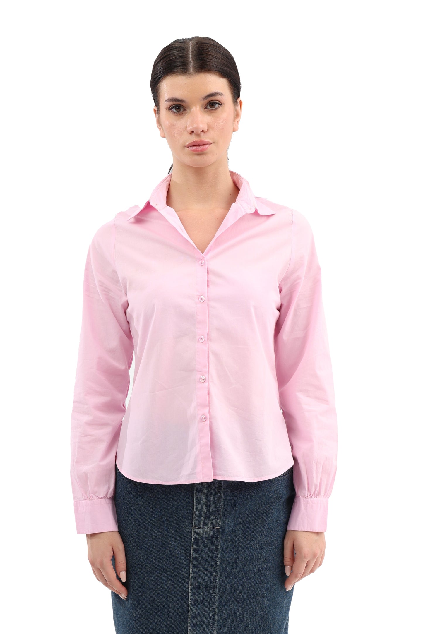 Basic slim poplin shirt