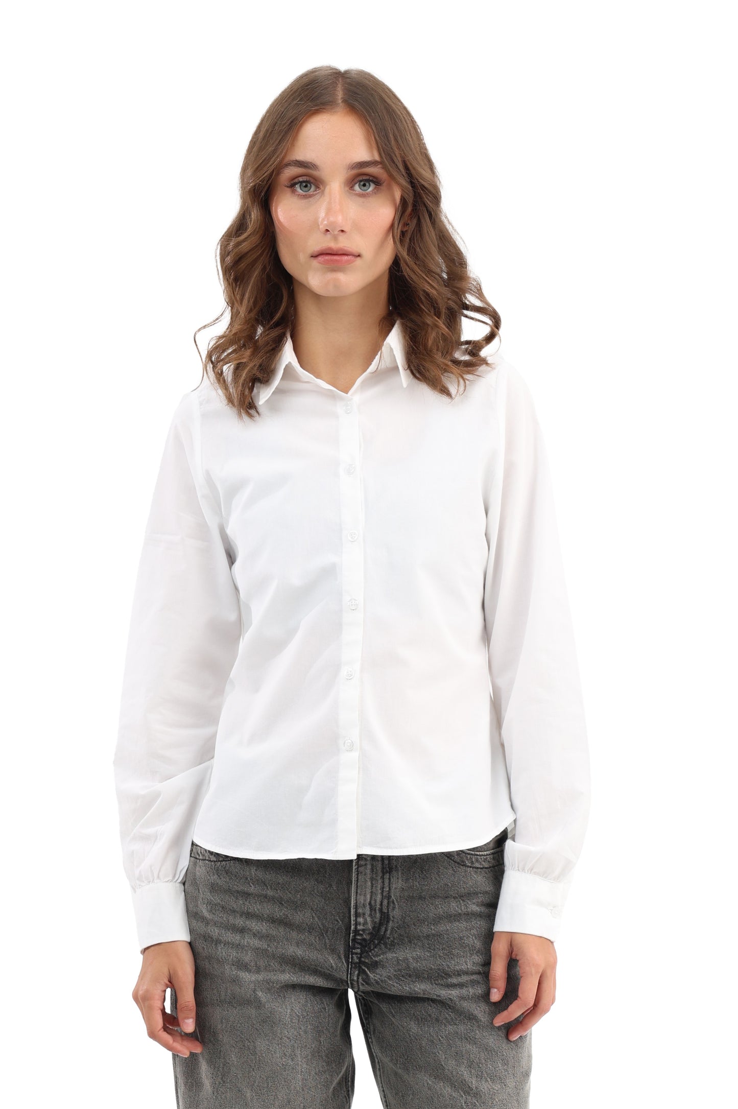 Basic slim poplin shirt