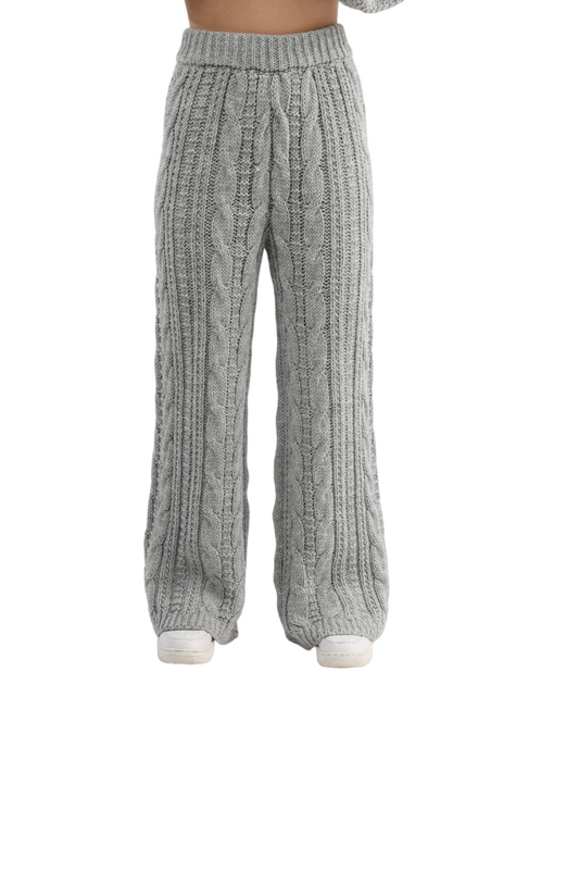 Cable flared tricot pants