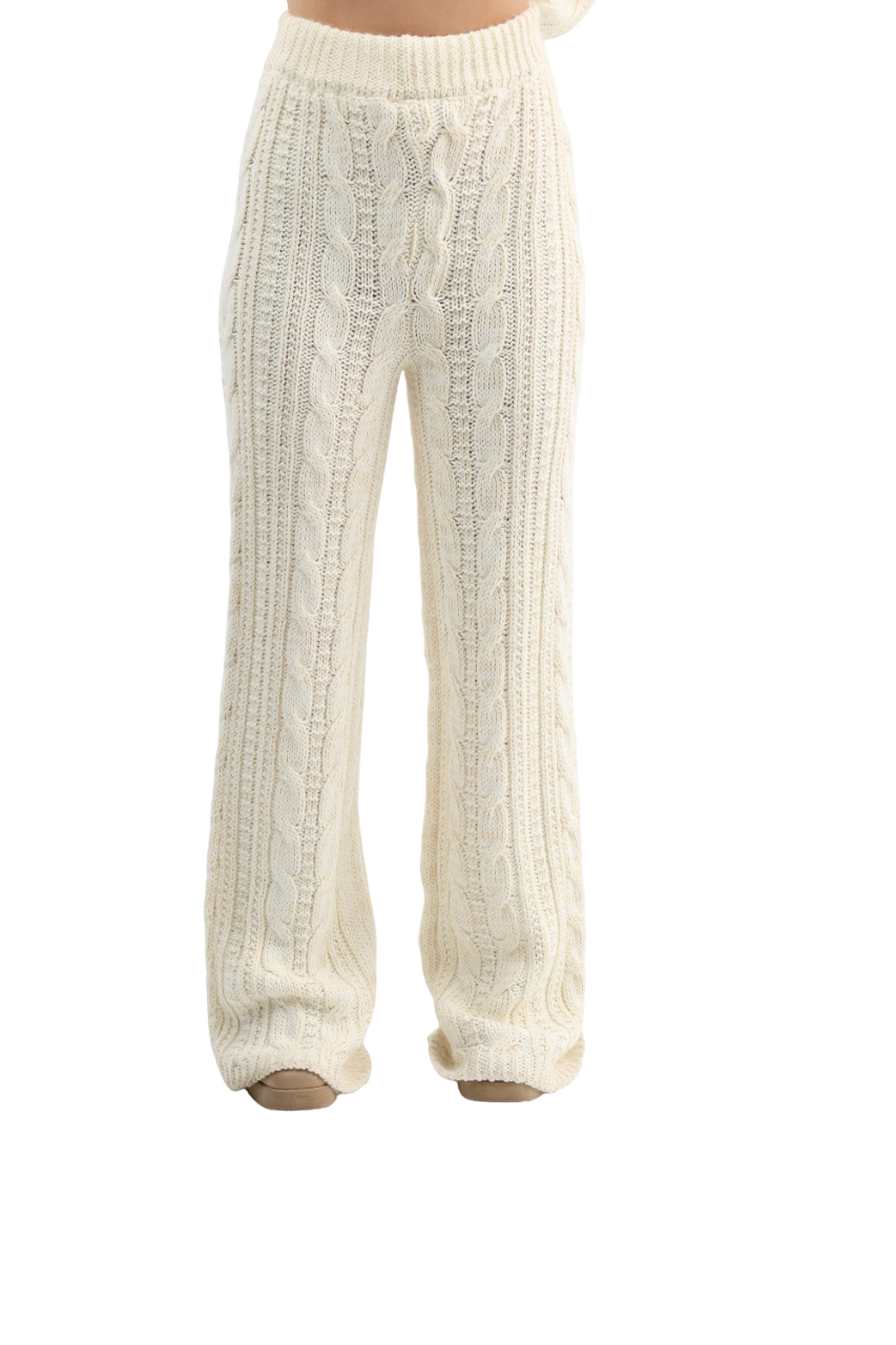 Cable flared tricot pants