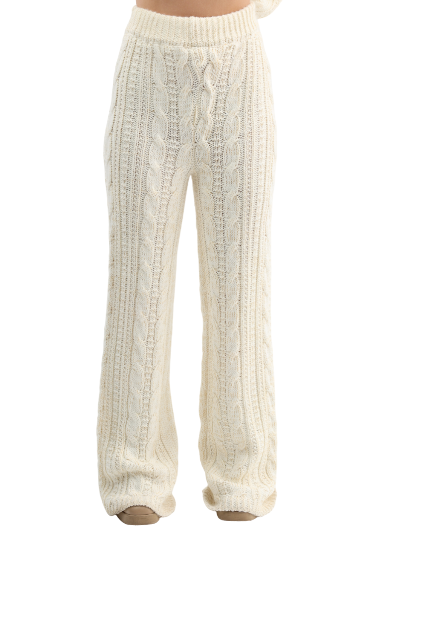 Cable Flared Pants
