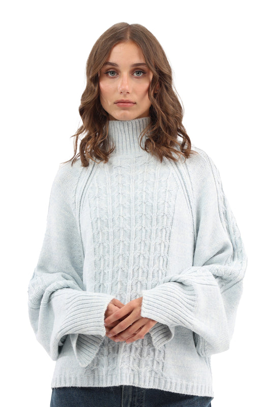 Cable free size Raglan oversized pullover