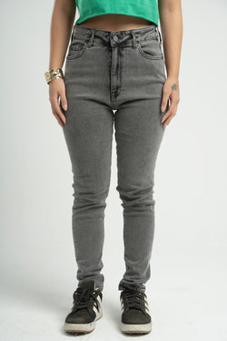 High-Waisted Ripped Skinny Jeans