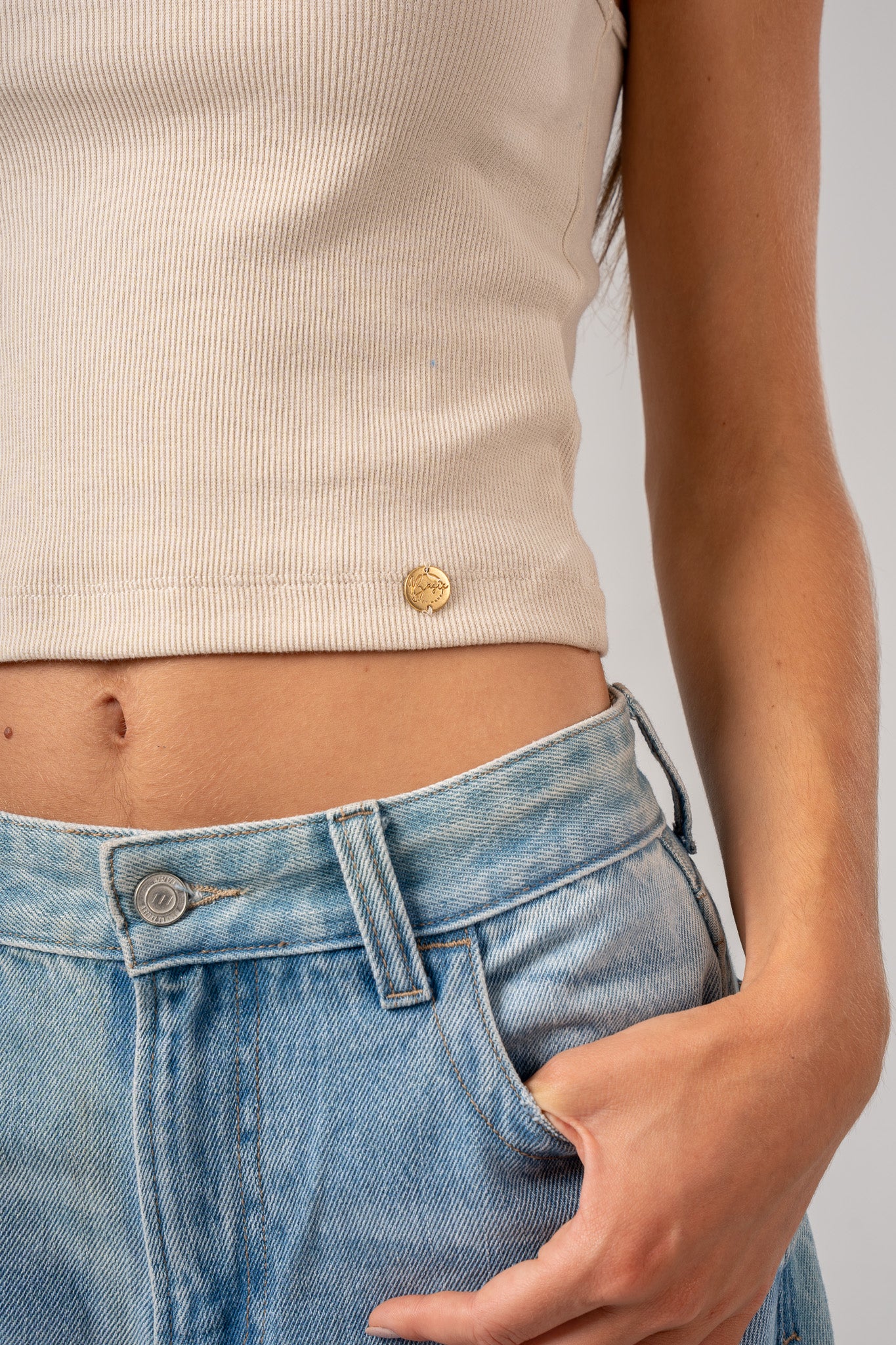 Beige Basic Tank Top