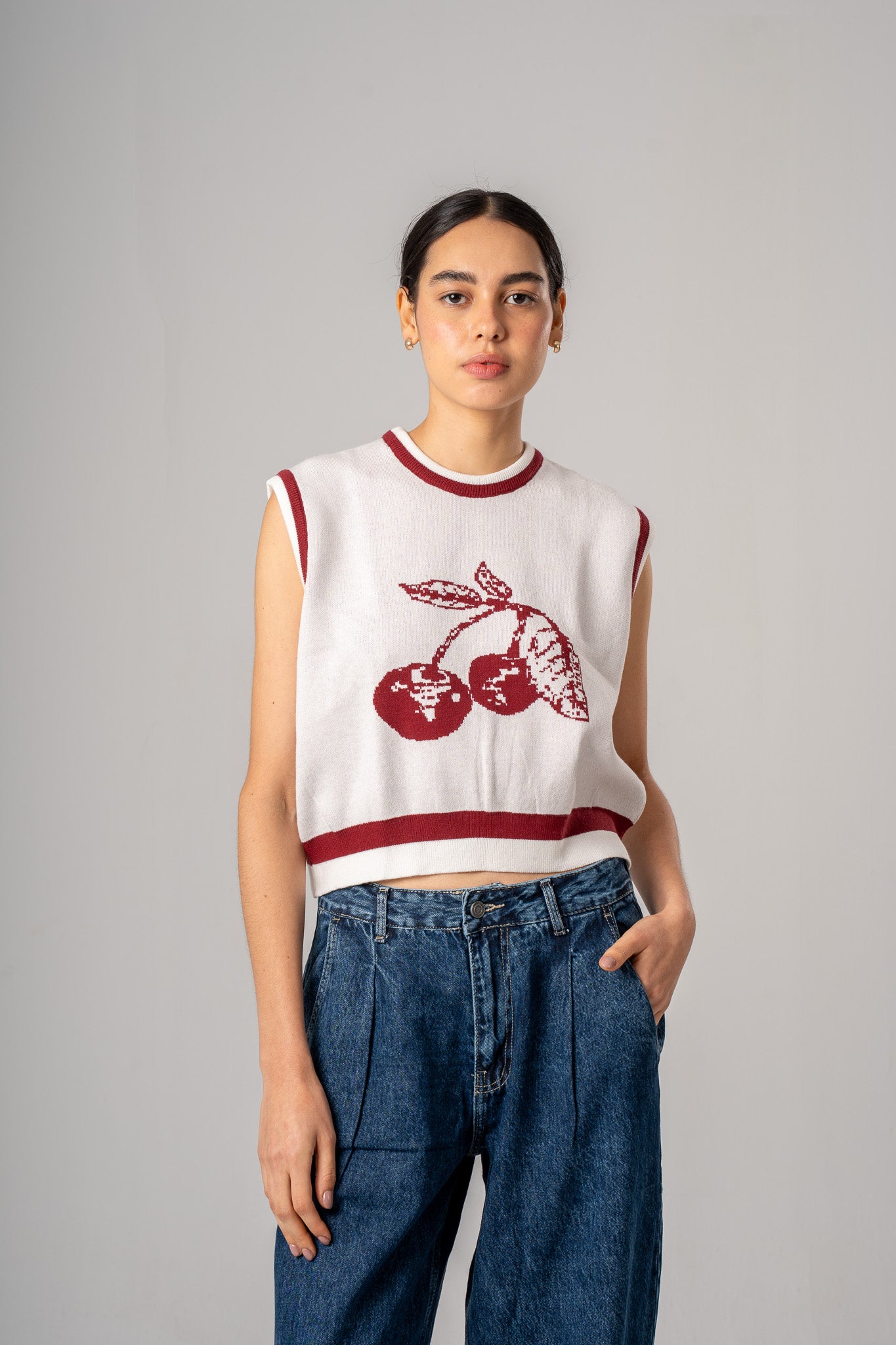 Cherry Knit Vest