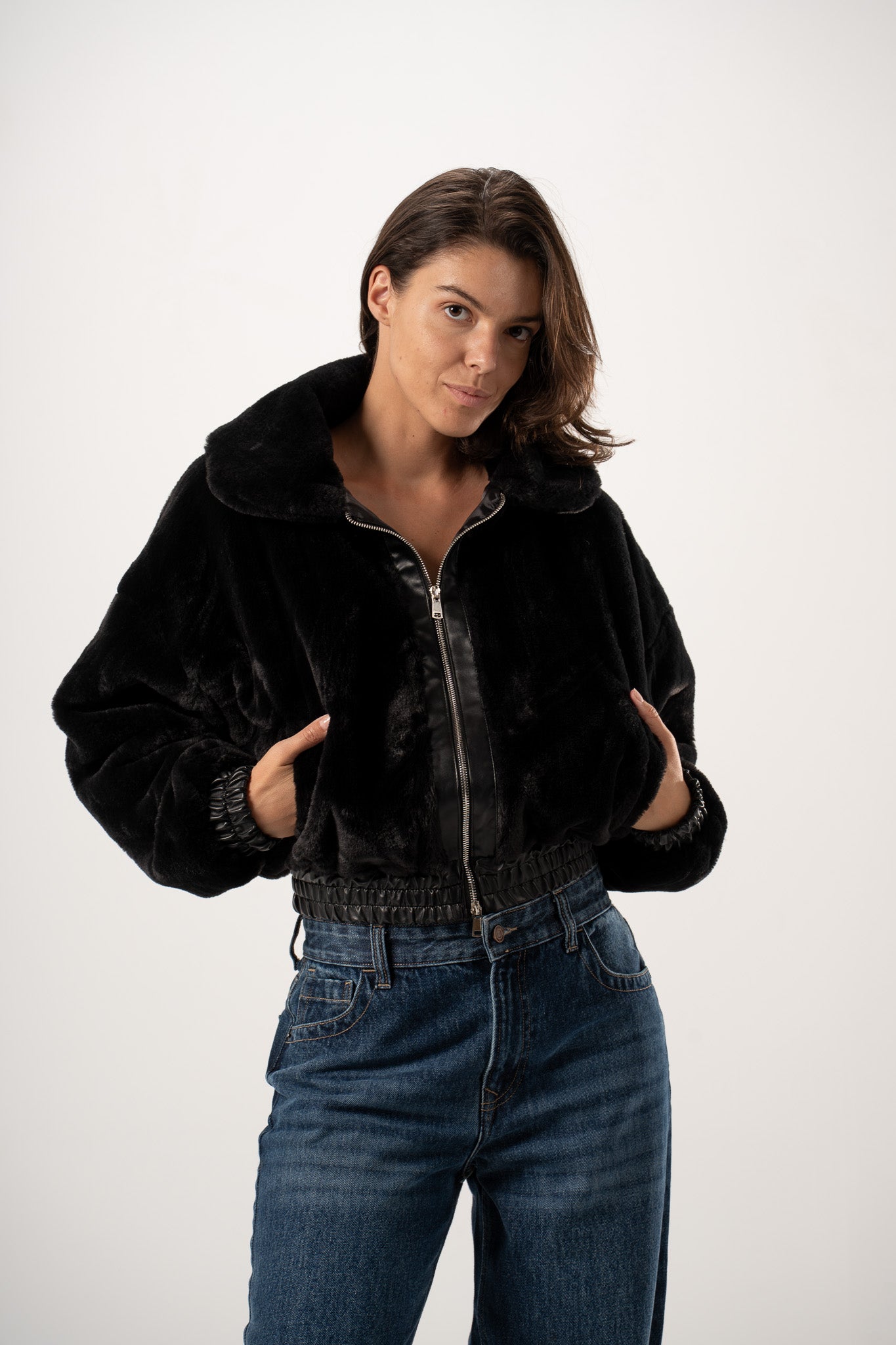 Zip Up Fur Jacket