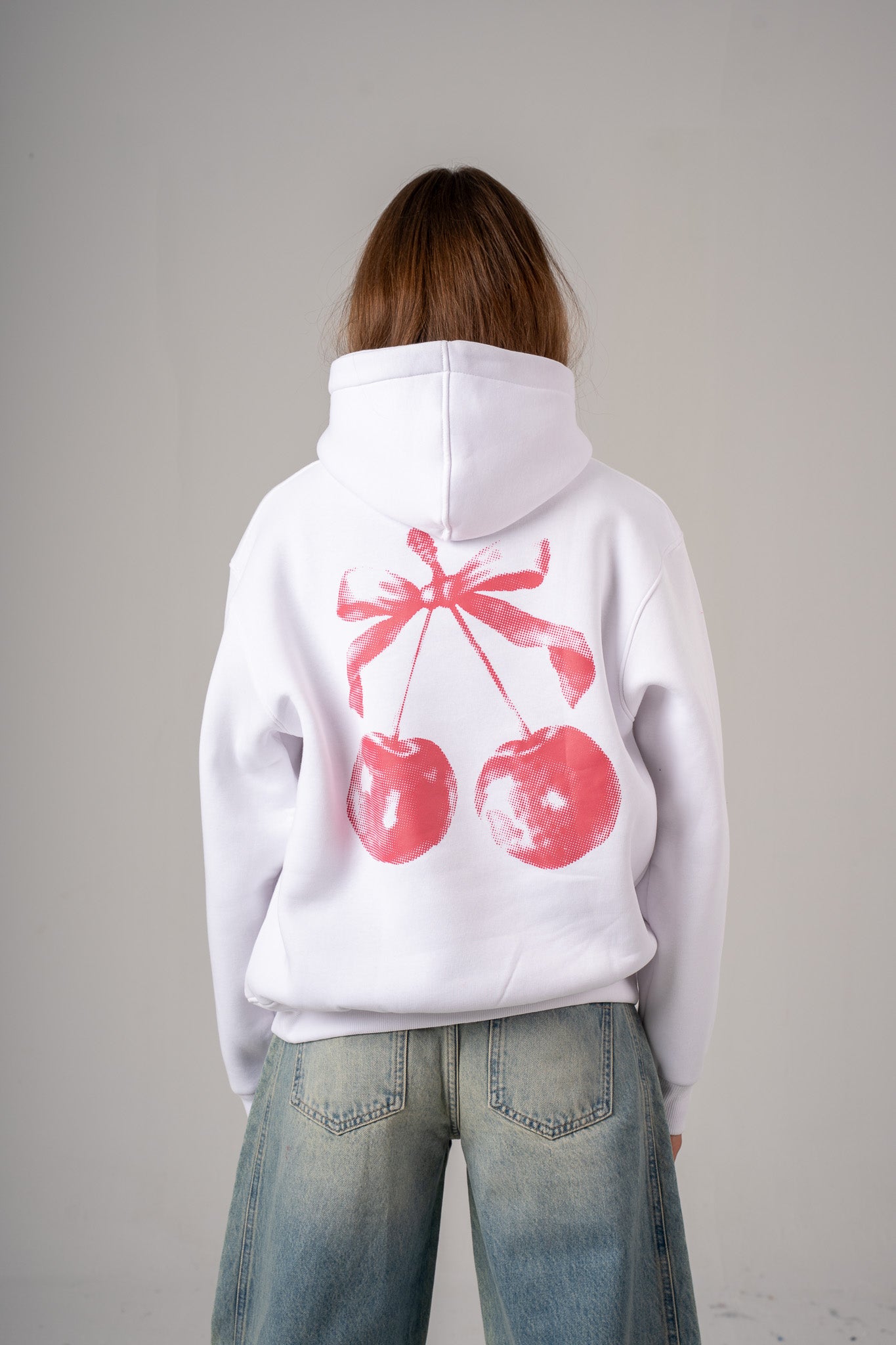 White Bloom Oversized Hoodie