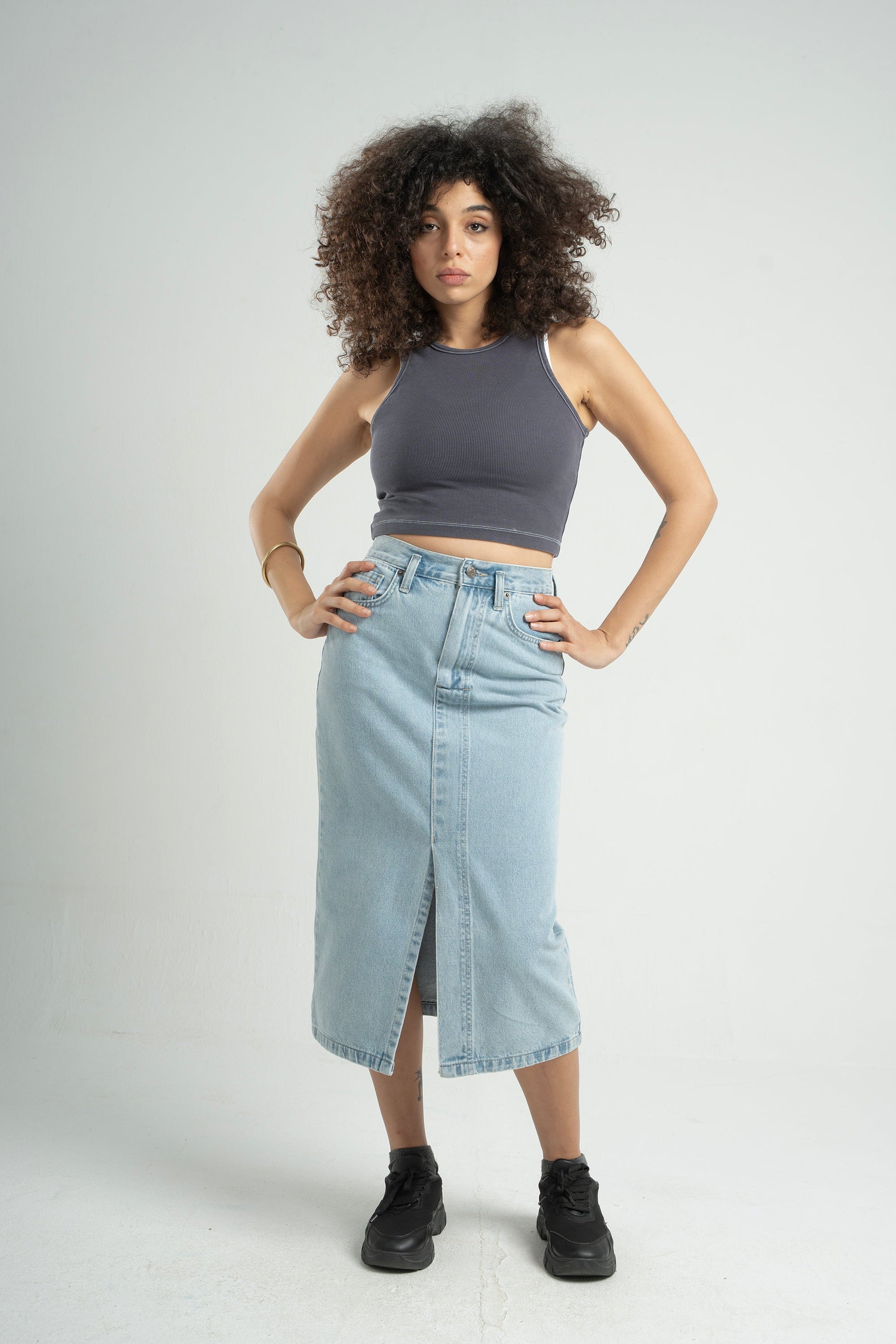 Fitted Denim Skirt
