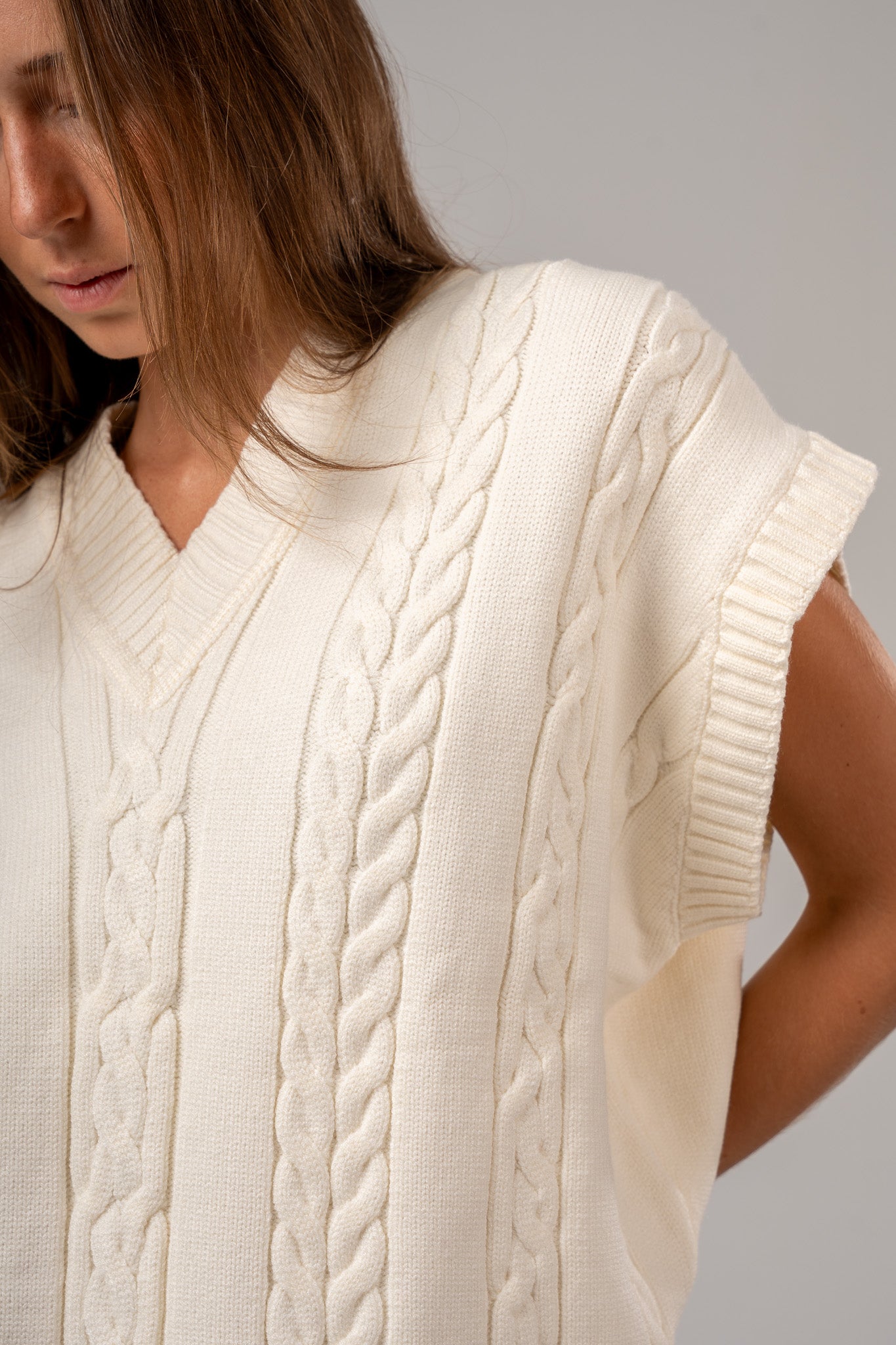 V-Neck Cable vest