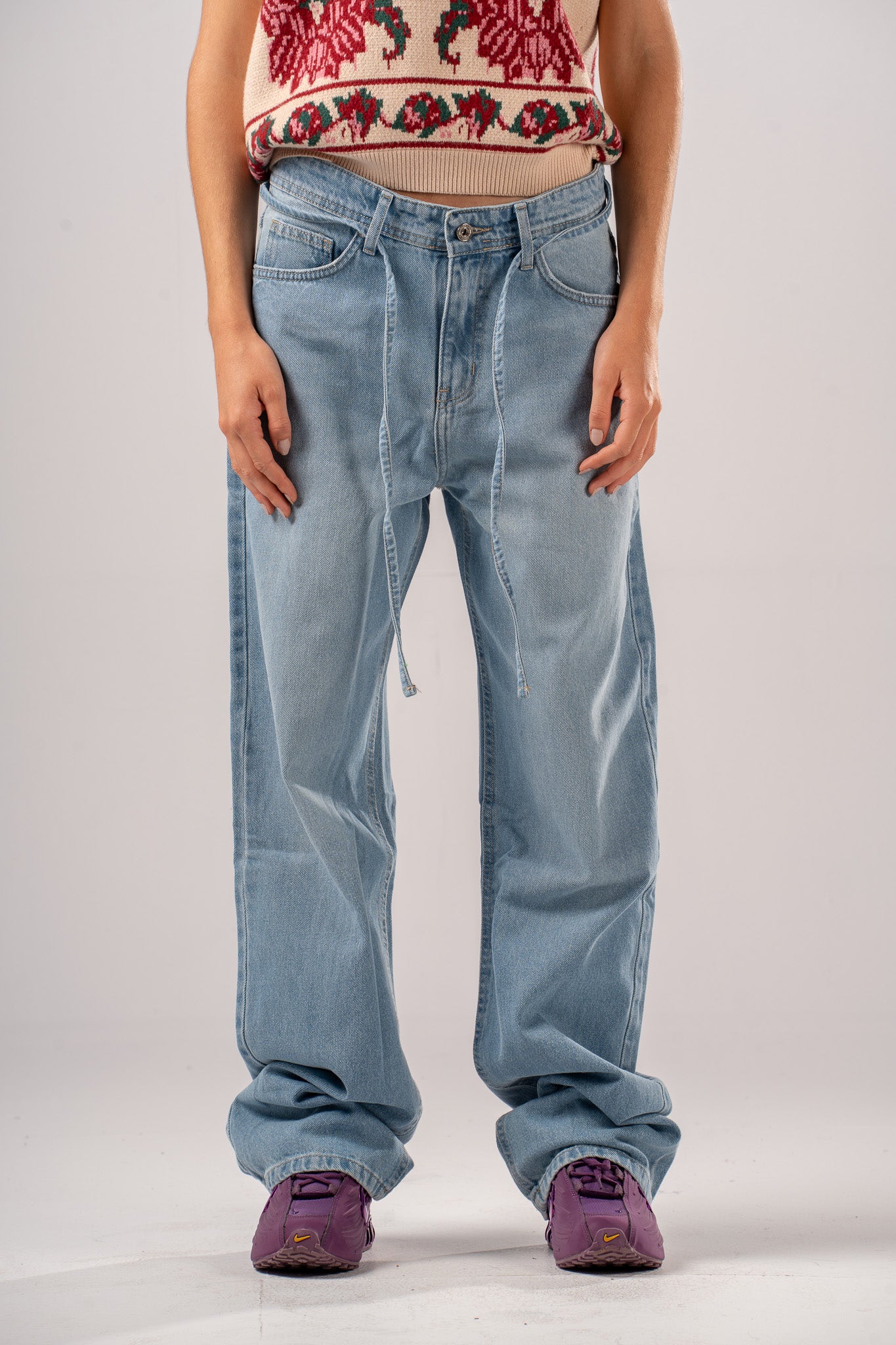 Belted Wide Leg Jeans