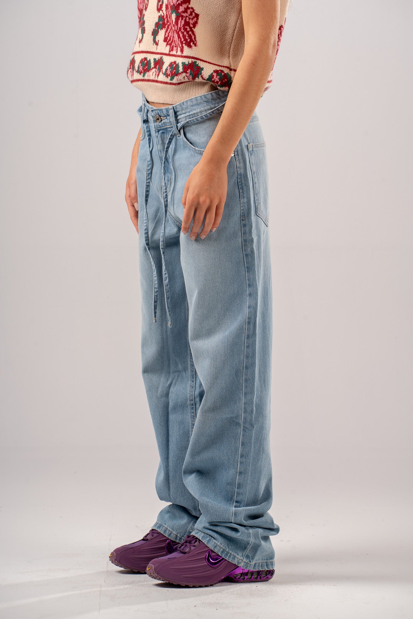 Belted Wide Leg Jeans
