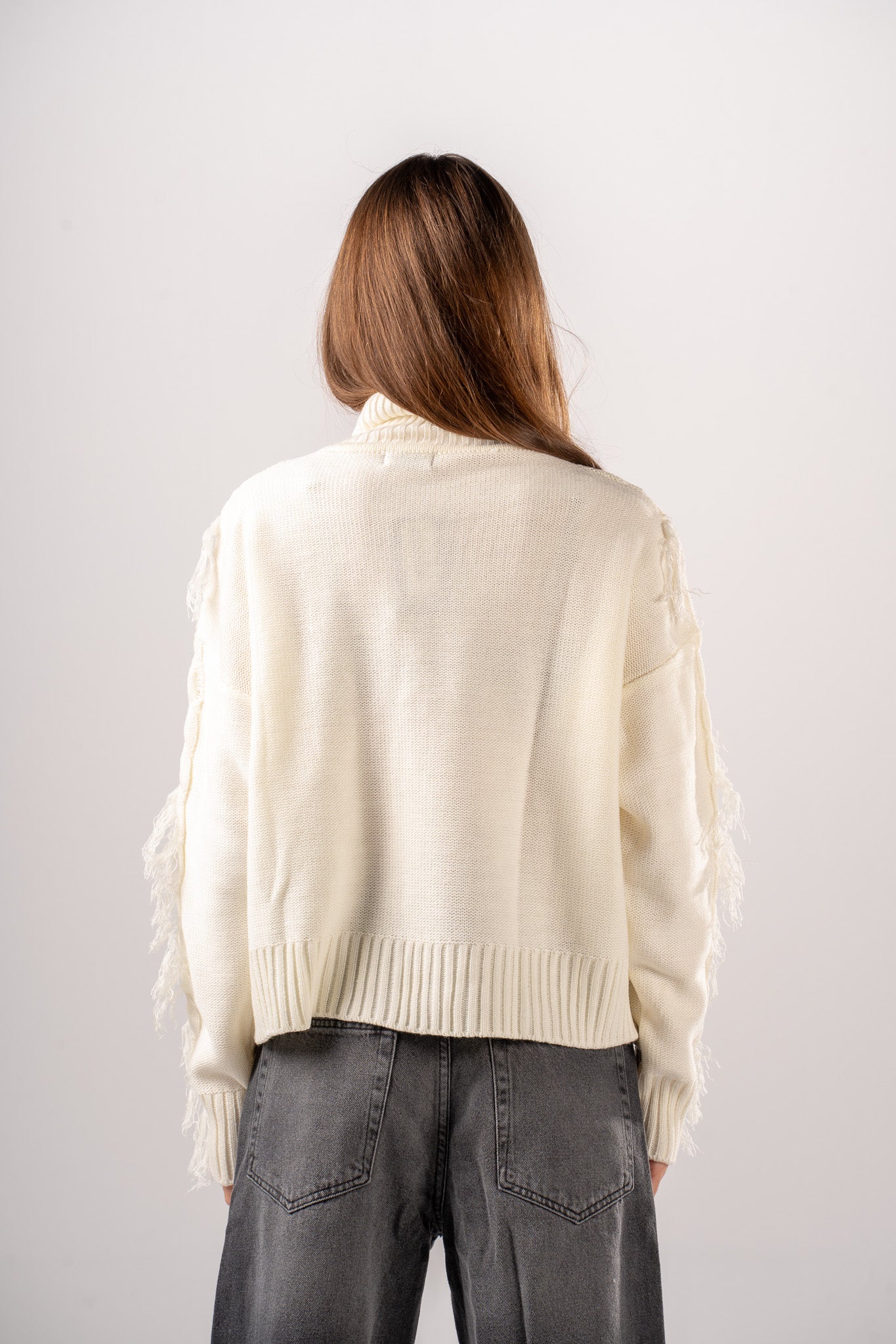 Mock Neck Cable Pullover