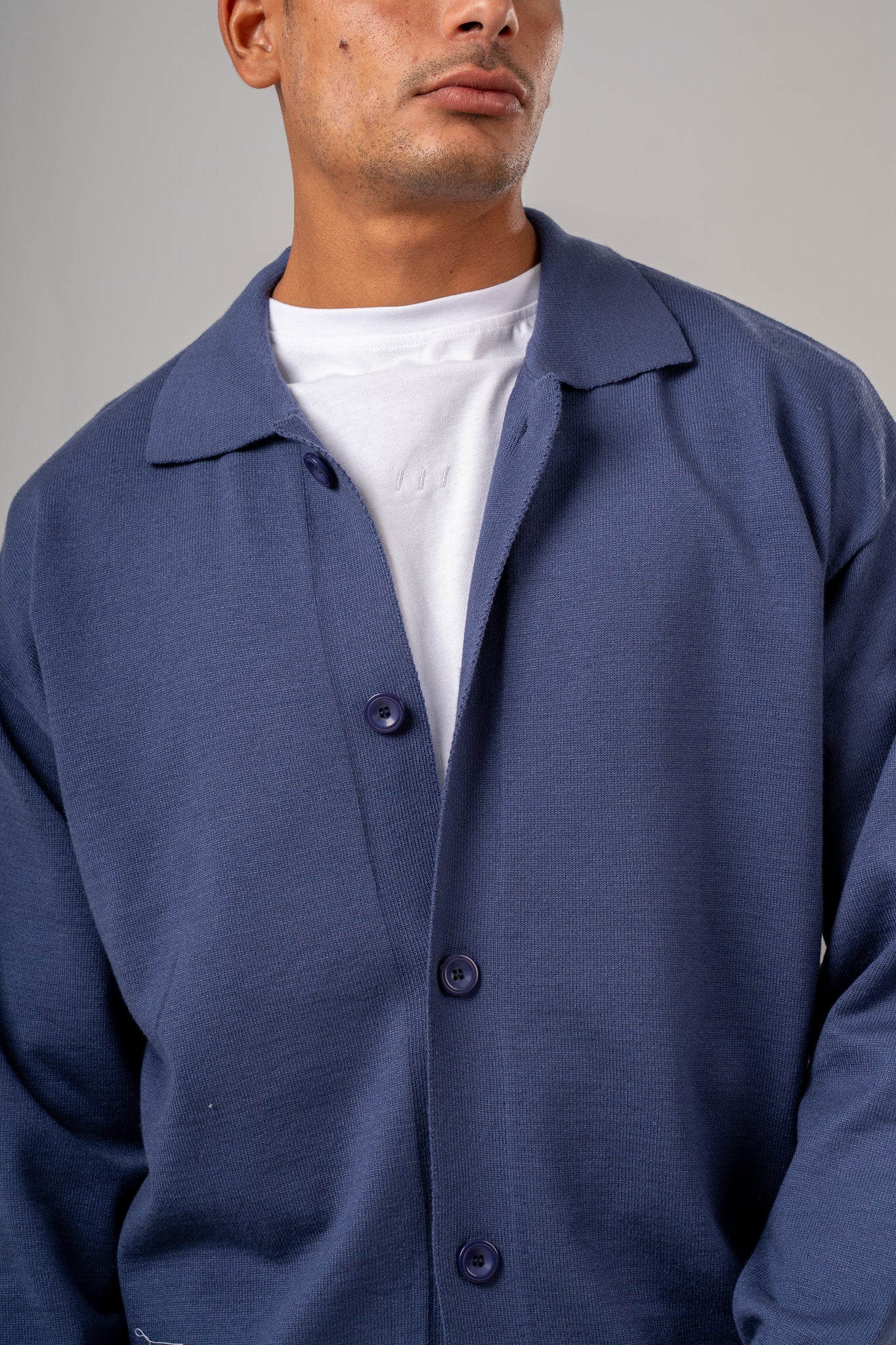 Buttoned Cardigan With Collar