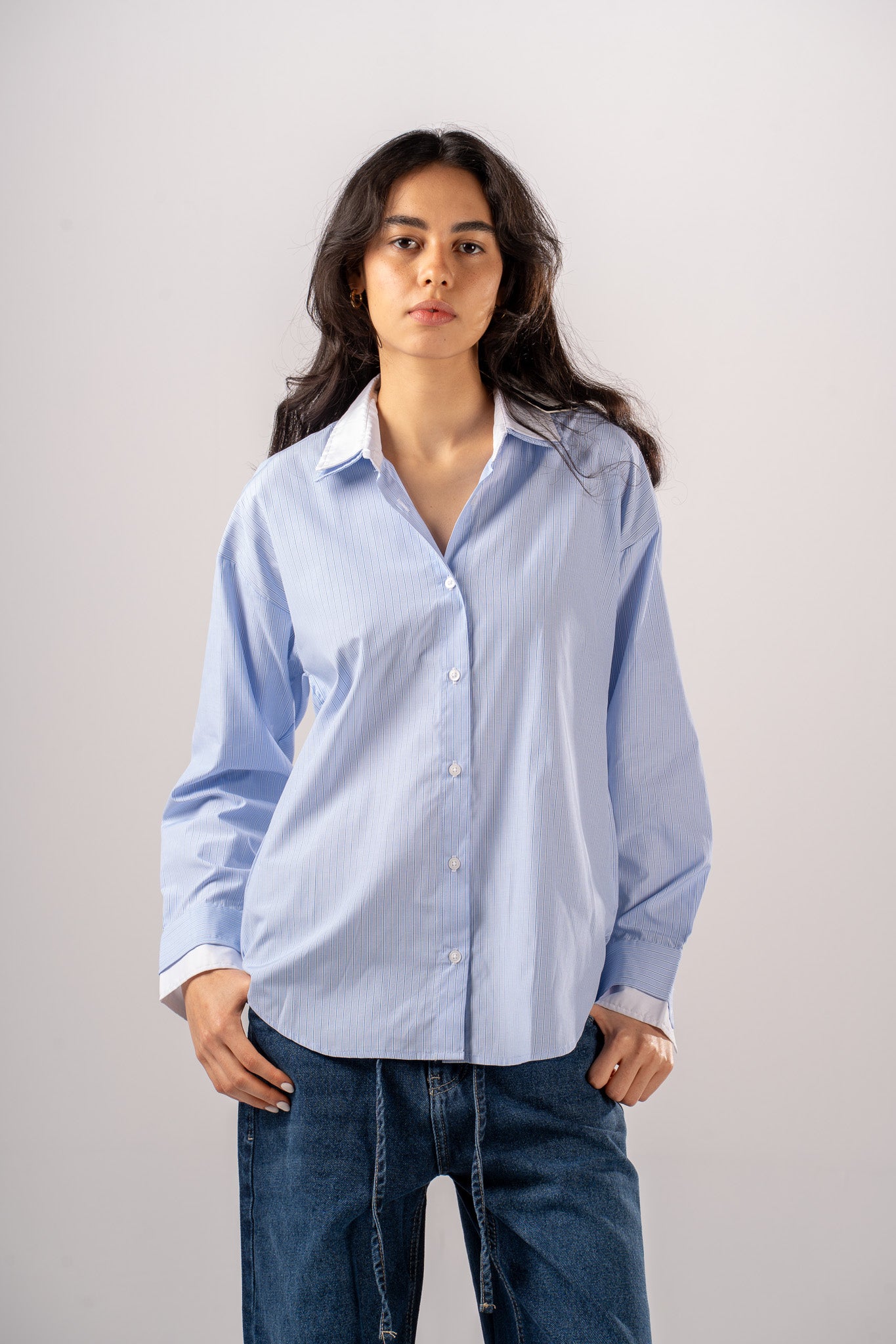 Contrast Poplin Shirt