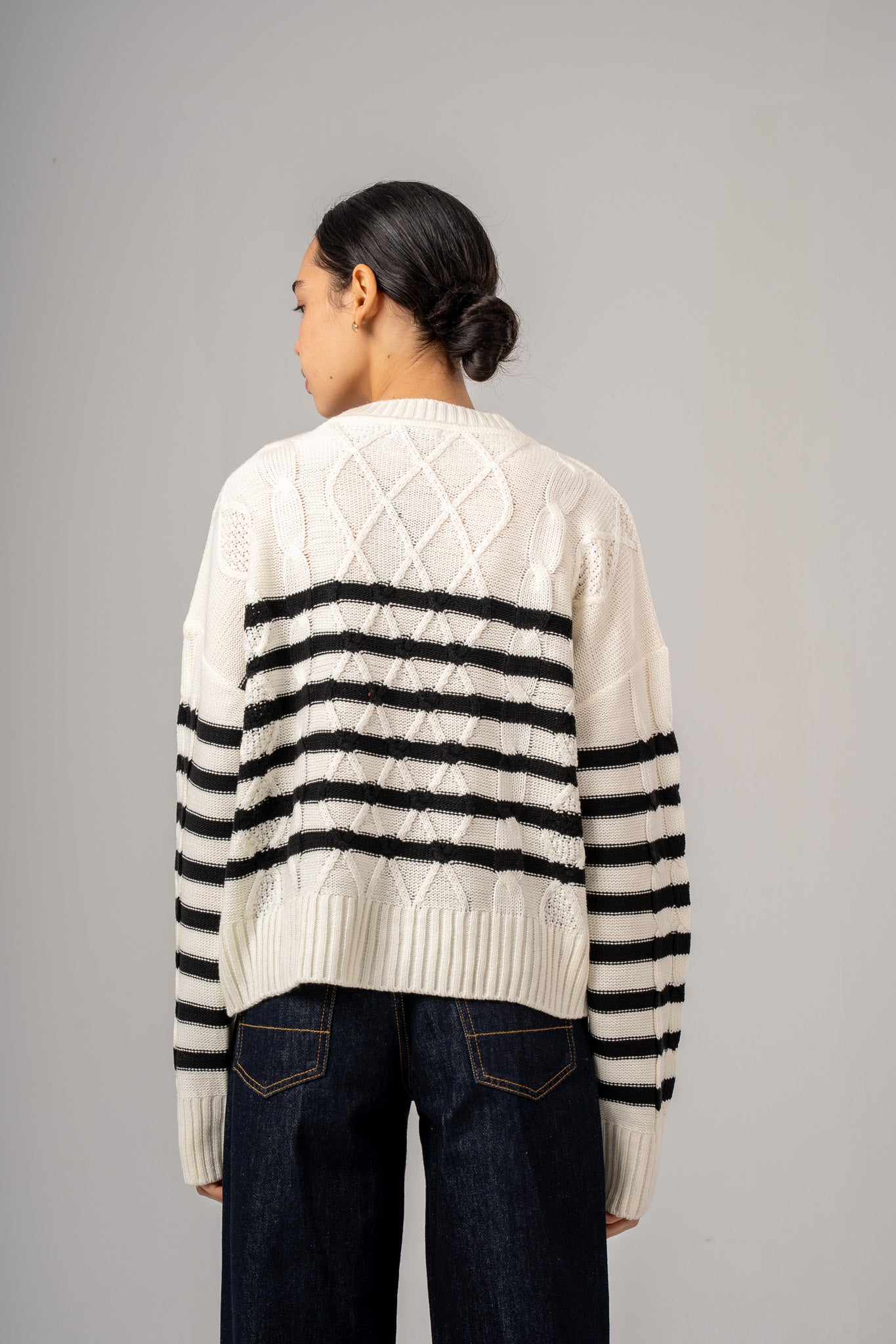 Striped Cable Pullover