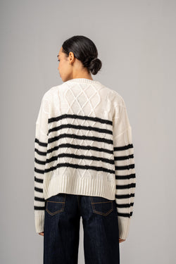 Striped Cable Pullover