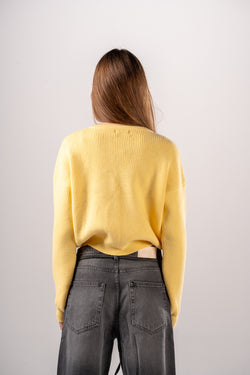 Yellow Bow Cardigan
