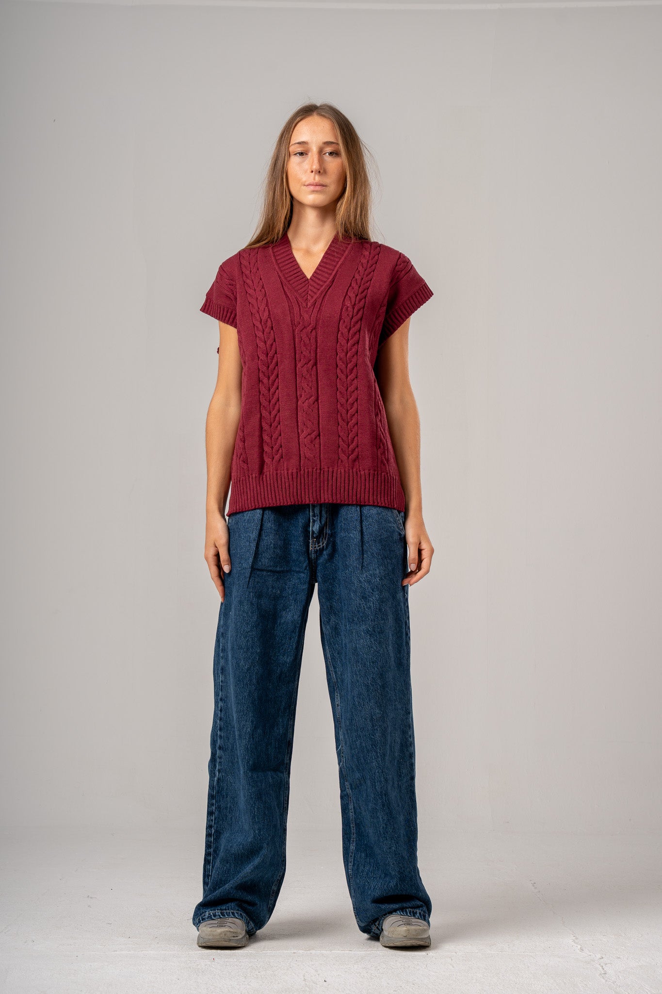 V-Neck Cable vest