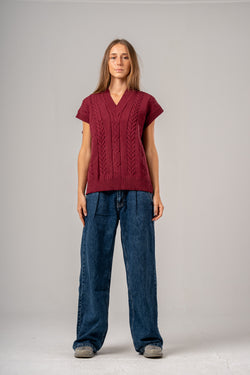 V-Neck Cable vest