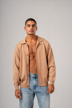 Buttoned Cardigan With Collar