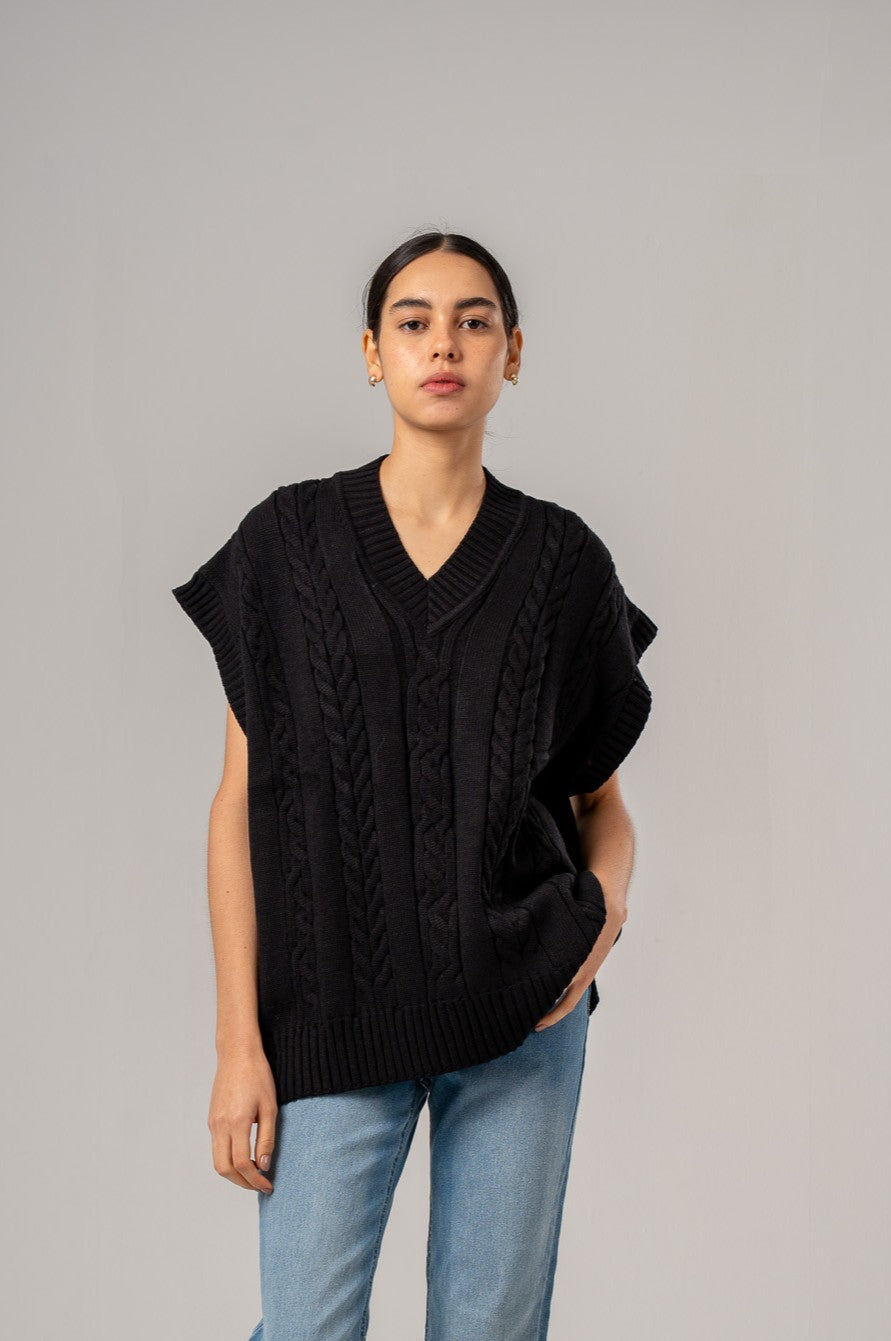 V-Neck Cable vest