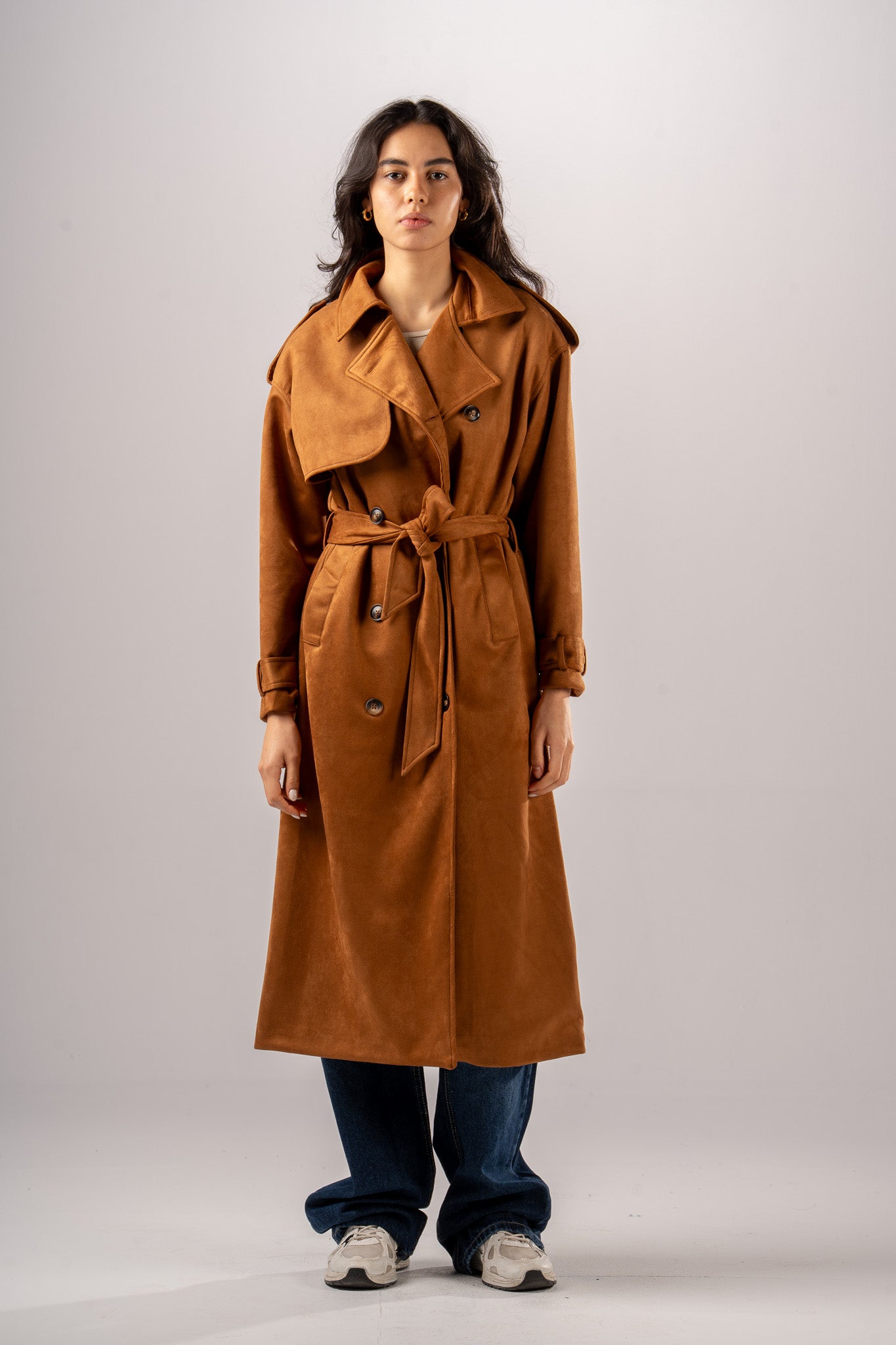 Double Breast Suede Coat