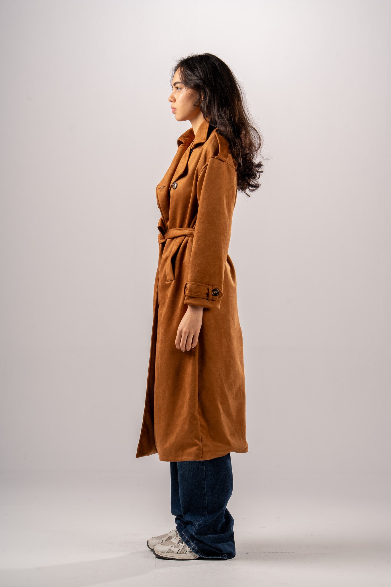 Double Breast Suede Coat