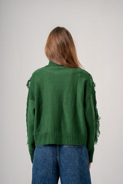 Mock Neck Cable Pullover