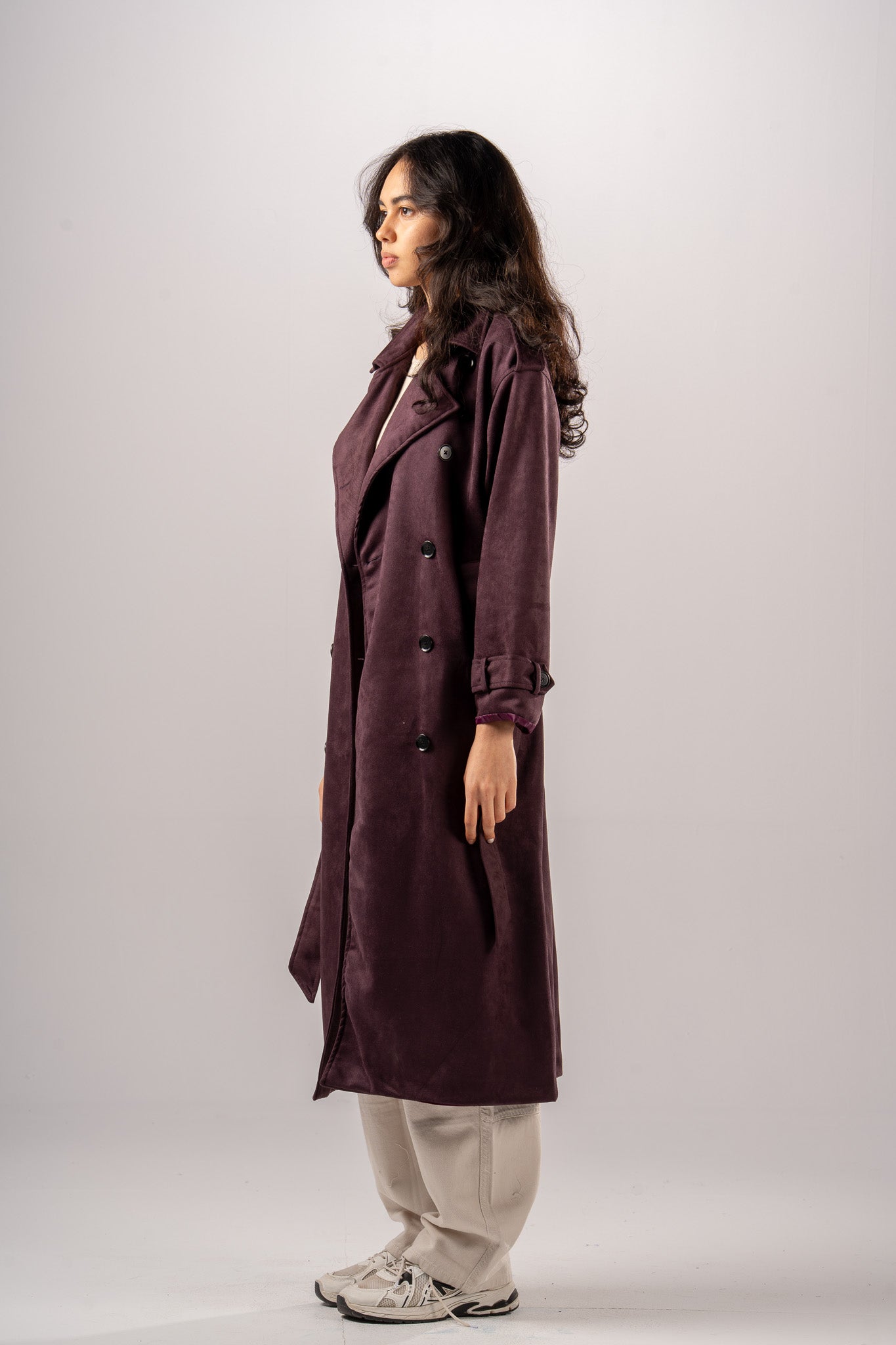 Double Breast Suede Coat
